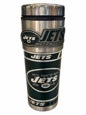 NFL New York Jets 16oz Green and Silver Travel Mug